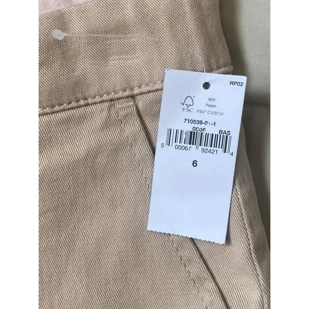 Gap Kids Beige Khaki Chino Shorts Size 6 NWT Adjustable Waist Organic Cotton